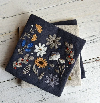 Have Tea, Go Pinecone Handmade DIY Fabric European Embroidery Kit for Beginners – Self-Stitch Flower Set
