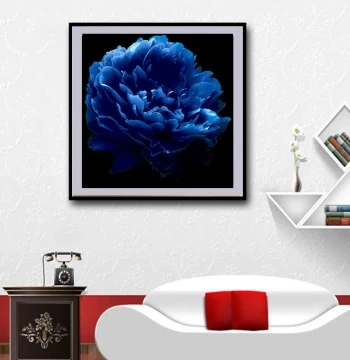 Su Embroidery DIY Starter Kit – Blue Peony for Living Room, Bedroom, Dining Room, Study – Handmade Embroidered Decorative Art