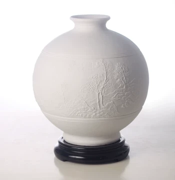 Chinese-Style Home Showroom Decorative Flower Vessel, Creative Craft Vase, Study Desk Brush Rest, Four Treasures of the Study