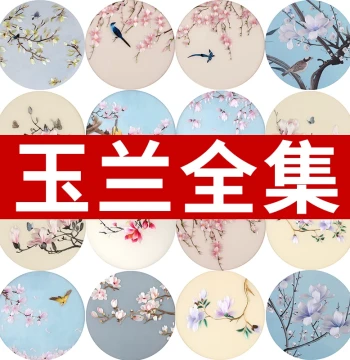Suzhou Embroidery Beginner DIY Kit - Complete Set of Materials for Self-Stitching Cultural Designs Featuring Magnolia, Birds, and Flowers