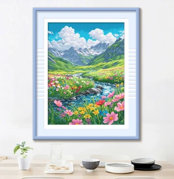 KS Cross Stitch 2026 New Arrival "Flower Creek Ripple" Self-Stitch Handmade DIY Living Room Bedroom Wall Art Kit