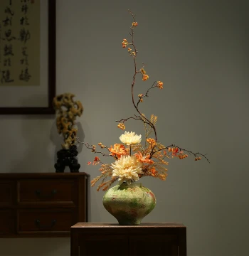 Song Dynasty Aesthetic Ceramic Vase New Chinese Style Living Room TV Cabinet Entryway Decor Zen Retro Atmosphere Ornament