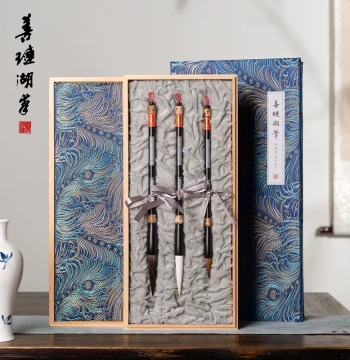 Shanlian Hubi Bodhi Master Brush - Premium Calligraphy Set with Mixed and Wolf Hair Brushes, Ink, Paper, and Inkstone in Gift Box, Ideal for Gifting