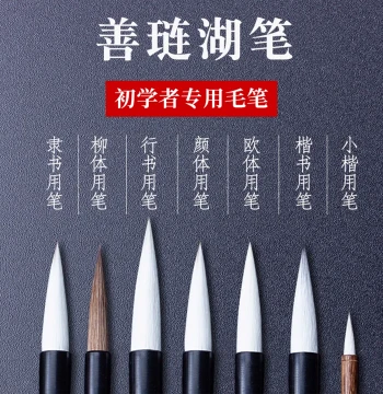 Shanlian Hubi Mixed-Hair Calligraphy Brush Set, Professional Wolf and Goat Hair for Small, Clerical, Regular, and Running Script, Ideal for Beginners and Students