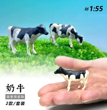 Free Shipping Micro-Landscape Decor: Water Path Terrarium with Moss, Succulents, and Miniature Cow Figurines
