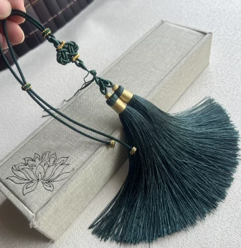 DIY Chinese Knot Car Pendant Tassel Accessory Kit, Jade Ornament Hanging Tassel, Rayon Tassels