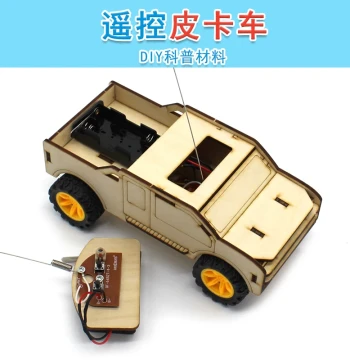 Remote Control Pickup Truck, STEM DIY Assembly Toy Kit for Students, Creative Invention Handcraft Model Set