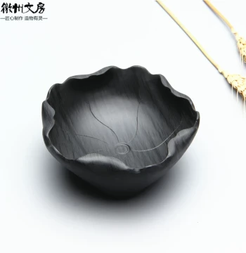 Xiaohe Tiantian Study Room Ink Sea Water Vessel Ink Pool, Natural Raw Stone Inkstone Tea Washer, Study Room Tea Room Ornament, Craftsmanship Made