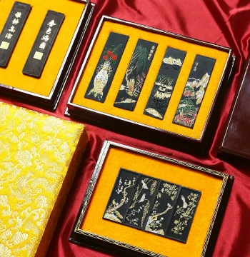 Fu Bi Xing National Intangible Cultural Heritage Master Wang Aijun - 10-Year-Aged Ink Stick Collection Set, Tung Oil & Pine Soot Ink Cakes for Calligraphy & Painting