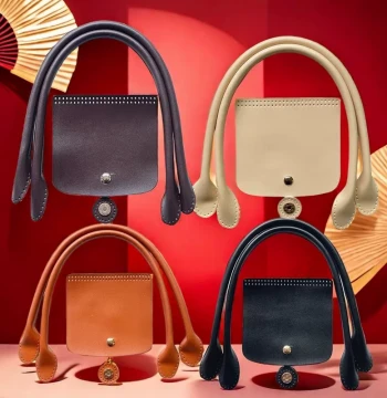 Hot-Selling Handle Microfiber Leather Strap Handbag Brown Luggage Accessories DIY Handmade Bag Cover Hand-Sewn Button Kit