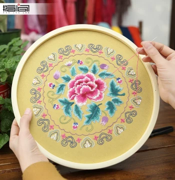 Fingertip Hand-Embroidered DIY Lu Embroidery Kit - 3D Cross-Stitch Craft Set for Leisure