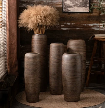 Jingdezhen Large Floor Vase - Retro Chinese Style Flower Arranger for Living Room, Hotel, Homestay, or Courtyard Decor