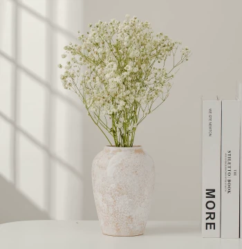 Vintage Chinese-Style Large-Belly Ceramic Vase, Creative High-End Wabi-Sabi Flower Arrangement Decor for Snow Willow