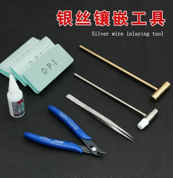 Wooden Inlay Tool Set with Silver Wire for DIY Crafts