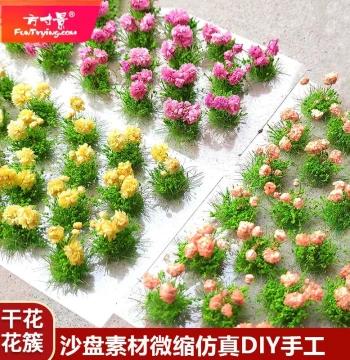 Fangcunjing Miniature Sandbox Simulation Flower Clusters – Dried Flowers, Pastoral Landscape Materials for DIY Crafts