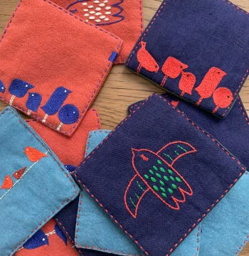 Niao'er Original European Embroidery Teaching Kit: Home-Spun Linen Cotton DIY Handmade Coaster Embroidery Set