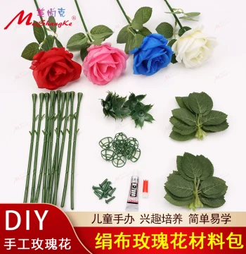 Rose Flower Material Kit - DIY Learning Set for Handmade Silk Flowers, Simple Parent-Child Craft Activity