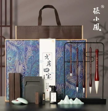 Zhang Xiaofeng Complete Calligraphy Starter Kit – Brush, Ink, Paper, Inkstone, Premium Paperweight, Brush Holder, and Gift Box for Beginners and Children