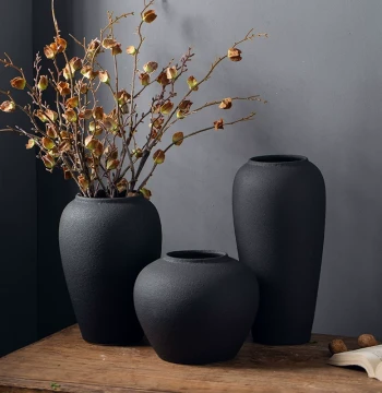 Jingdezhen Ceramic Hydroponic Vase: New Chinese Style Flower Arrangement Ornament for Living Room and Entryway, Retro Minimalist Pot