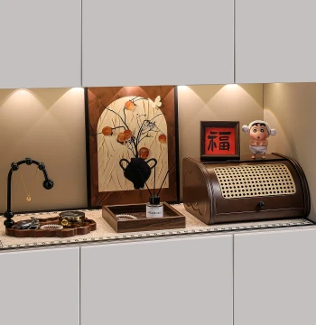 Vintage Style Entryway Decor and Key Organizer, French Retro New Chinese Shoe Cabinet Accent Piece