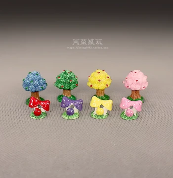 Miniature Micro-Landscape Small Forest Plant Model: Mini Apple Tree, Small Mushroom Resin Ornaments and Materials