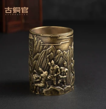 Copper Pen Holder Ornament Revolutionary Era Study Creative Storage Stationery Rack Paperweight Teacher's Day Gift