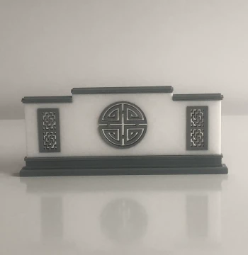 Chinese Ancient Style Flower Window Scene Wall, Miniature Architecture Model for Desktop Landscaping