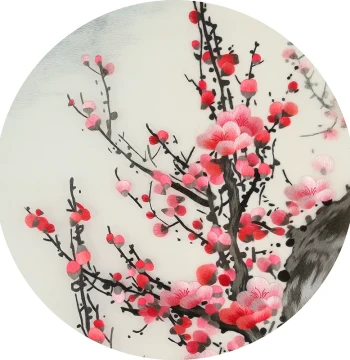 [Free Tools Included] Suzhou Embroidery DIY Kit for Beginners - Handmade Embroidery Material Pack with Plum Blossom Design