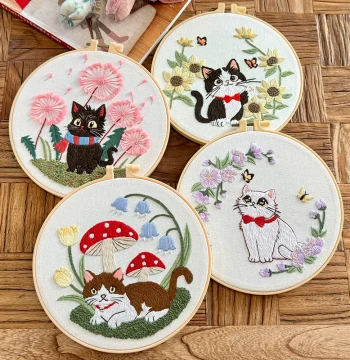 Fingertip Lu Embroidery Intangible Cultural Heritage Embroidery Handmade DIY Kit Cartoon Simple Beginner Zero Basis Needle Thread Kit Wall Hanging