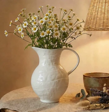 Jingdezhen Ceramic Vase for Living Room - Retro Chinese Style Floral Arrangement for Fresh or Dried Flowers, Model H0580B2