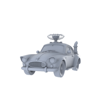 Lao Yao Handmade Workshop Unpainted Retro Flying Car, Sci-Fi Sports Car Model for Micro Landscape Building and Painting