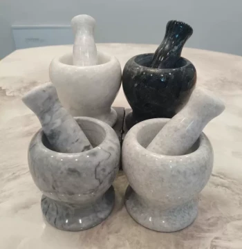 Natural Stone Garlic Mortar and Pestle, Home Use Garlic Mincer Crusher Grinder Manual Stone Bowl