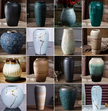Jingdezhen Ceramic Vase for Living Room: Large Retro Chinese-Style Floor Planter for Flower Arrangement with Premium Aesthetic