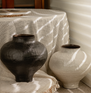 Chuanze Shao New Chinese Style Handmade Coarse Pottery Vintage Vase for Dried Flowers, Living Room, Hotel, and Homestay Decor