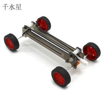 Rubber Band Car No. 2 Traction Model Teaching Aid, DIY Hand-Assembly Elastic Power Science Experiment Kit Materials
