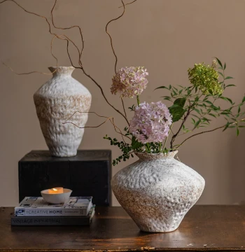 Vintage Wabi-Sabi Rough Ceramic Vase, New Chinese Handcrafted Decor for Homestays and Hotels