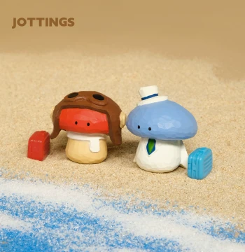 Shiza Jottings 'Dreamer' Series Original Hand-Carved Wooden Mushroom Creative Ornament, Cute Gift