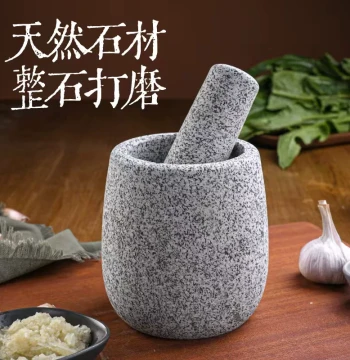 Home Grinding Stone Mortar, Natural Stone Handcrafted Garlic Mortar, Medicine Crushing Jar, Garlic Press, Garlic Crusher
