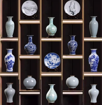 Jingdezhen Ceramic Vase for Living Room Flower Arrangements | Premium Chinese Retro Blue-and-White Porcelain Decor for Entryway or Sideboard