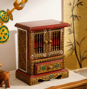 Thai-Style Storage Box - Premium Hand-Carved Wooden Jewelry Box, Southeast Asian Decor, Creative Home Ornament