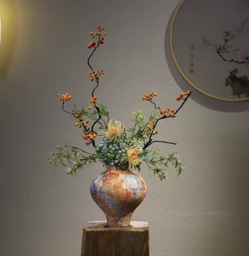 Ceramic Vase with Song Dynasty Aesthetic, Zen Decor for Homestays and Bars, Wabi-Sabi, Medieval, and French Retro Styles