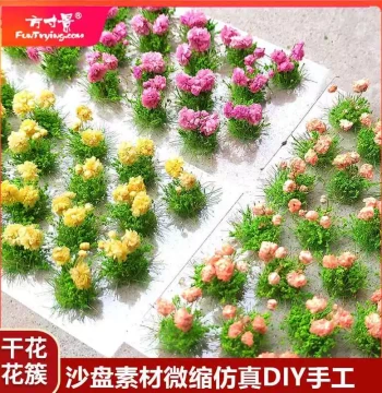 Fangcunjing Diorama Miniature Artificial Flower Clusters Dried Flowers Pastoral Landscape Materials Floral Scene Handmade DIY