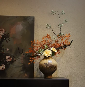 Vintage Wabi-Sabi Ceramic Vase: Zen Song Dynasty Aesthetic for Homestays, New Chinese Style Hotels, and Premium Table Floral Arrangements