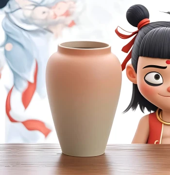 Large-Opening Ceramic Vase for Hydroponics – Rustic Unglazed Pot, Perfect for New Chinese Style Home and Guesthouse Decor