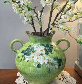 Jingdezhen Ceramic Vase for Living Room - Fresh/Dried Flower Arrangement, Retro Chinese Style Homestay Decor H0830-53