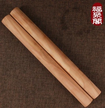Authentic Feicheng Natural Peach Wood Cylindrical Stick, Handmade Unlacquered Rolling Pin and Hanging Craft