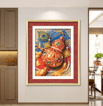 ks Cross Stitch 2026 New Arrival: Endless Fortune & Longevity Gourd, DIY Self-Stitch Festive Kit, New Chinese Style