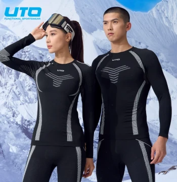 UTO Outdoor Ski Quick-Dry Shirt Men's Sports Thermal Underwear Women's Running Compression Shirt Functional Underwear Set