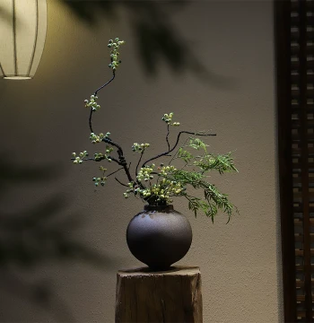 Zen Ceramic Vintage Vase, New Chinese Song Dynasty Aesthetic Ornament, Inn & Bistro Wabi-Sabi Flower Arrangement, Entryway Decor