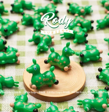 Leftover Stock Miniature Green Jumping Horse Ornament, Micro-Landscape DIY Accessory, Handcraft Material, Action Figure in Stock